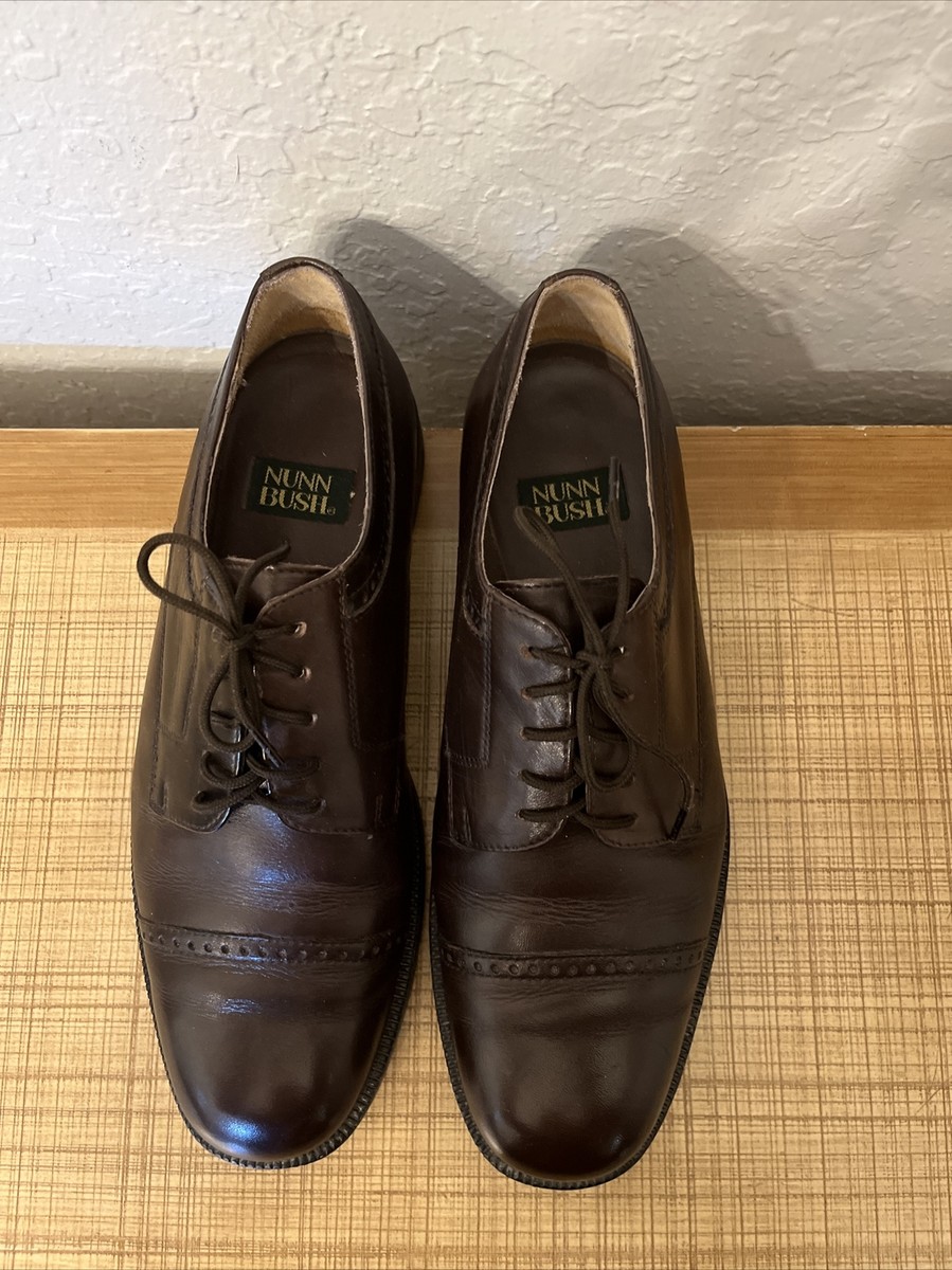 New Nunn Bush Men\'s Wide Fit Brown Leather Dress Shoes. Nunn Bush Extended Widths | Oxfords, Boots, Loafers, and  main image 4
