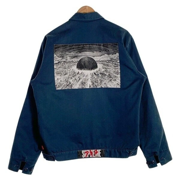 Veste de travail Supreme 17AW AKIRA fabriquée en Chine coton bleu marine polyester taille L