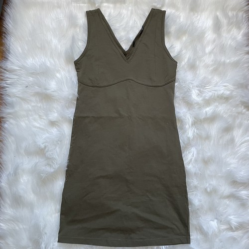 Vero Moda Sussy Slim Mini Dress Womens Sz Small Ivy Green Bodycon Minimalist