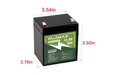 1 * 12V 9Ah Lithium Iron Phosphate Battery LiFePO4 2000 Cycles  12V 9Ah PUJIMAX