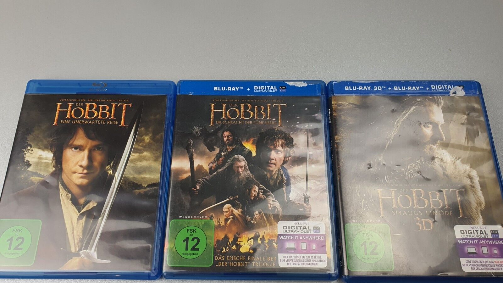 Der Hobbit 1-3 Trilogie - BluRay - CD´s sind Makellos - Alle 3 Teile