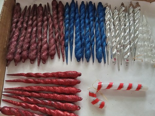 Vintage to New Christmas Icicles, Candy canes, Ornaments, Plastic, Metal - Picture 36 of 63