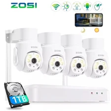 ZOSI 5MP 4Pcs 8CH NVR WiFi 6 Wireless Outdoor Security IP Camera System 1TB HDD
