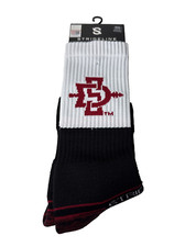 Strideline San Diego State Aztec Black w/ Wht Socks Men's 8-12, Women's 9.5-13.5