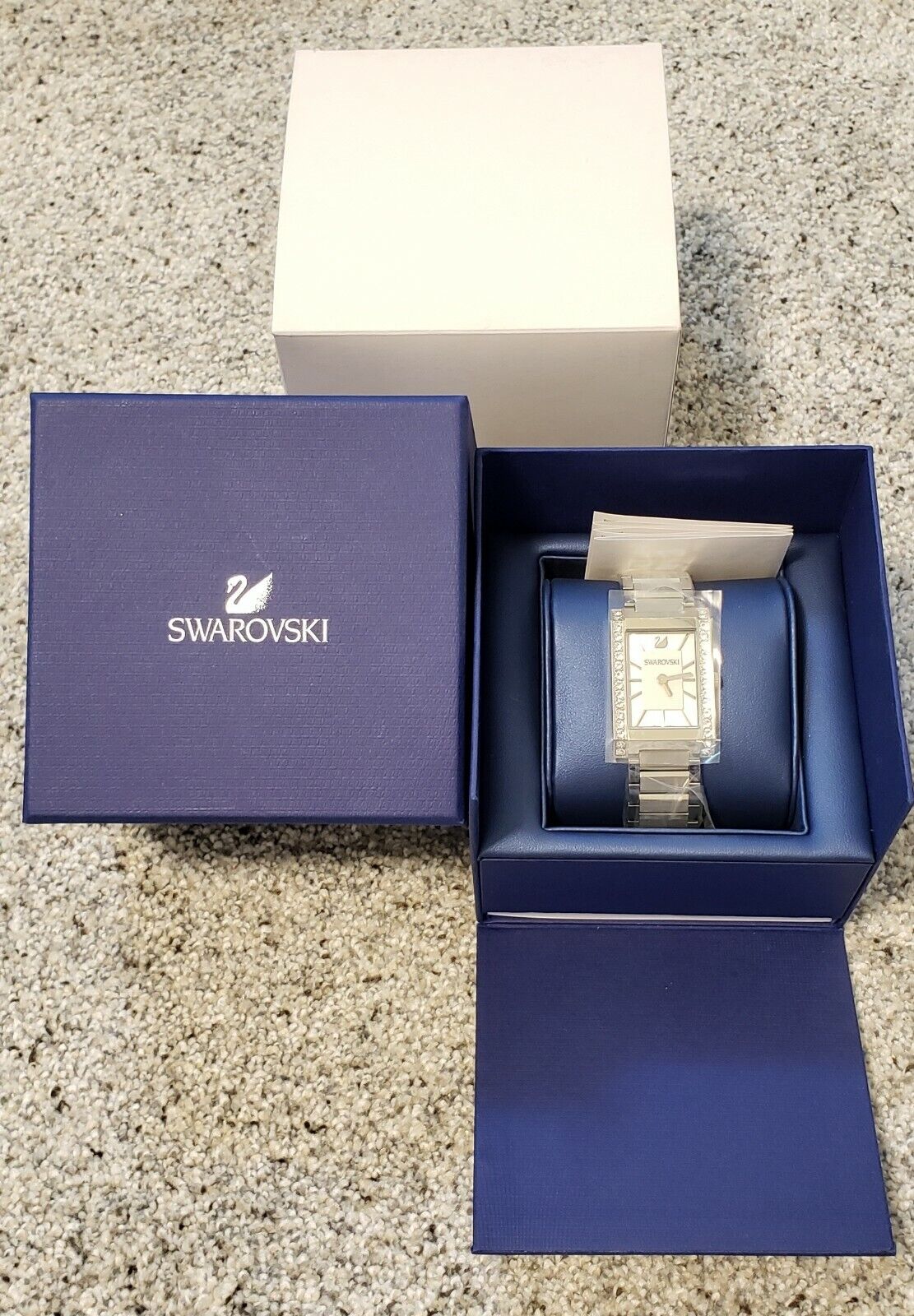 Swarovski Citra Square Crystal Watch - White stainless steel 1094371 Swiss Quart