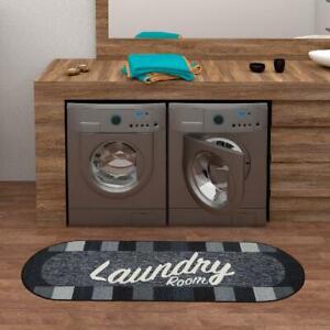 Laundry Room Rug Runner Mat Non-Slip Stain Resistant Charming Wash Room 20"x59