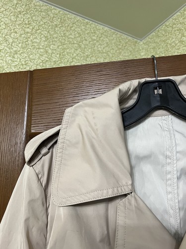 MONCLER BEIGE NYLON DOUBLE BREASTED WOMAN RARE TRENCH COAT SIZE 5 - Picture 4 of 20