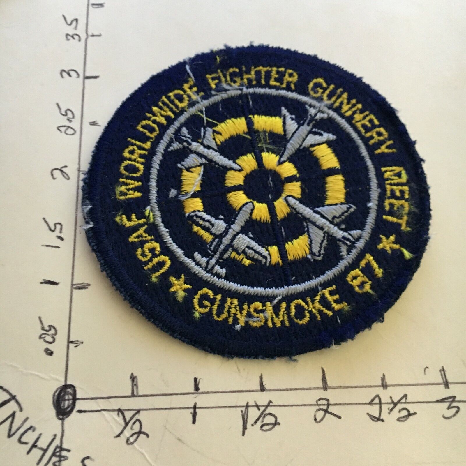 USAF WORLDWIDE FIGHTER GUNNERY MEET GUNSMOKE 1987 PATCH 5/22
