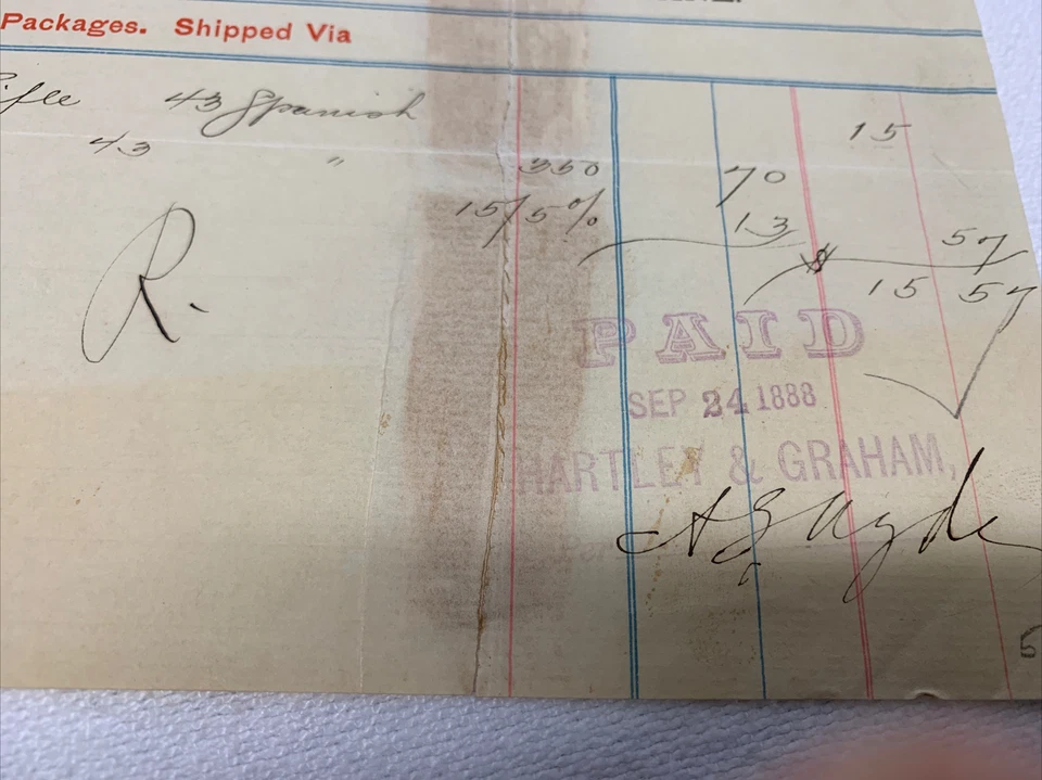 Rifle Lee original factura de venta antigua Foto 4 de 4