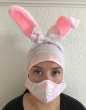 Scrub Cap W/Mask  Bunny Ears Set
