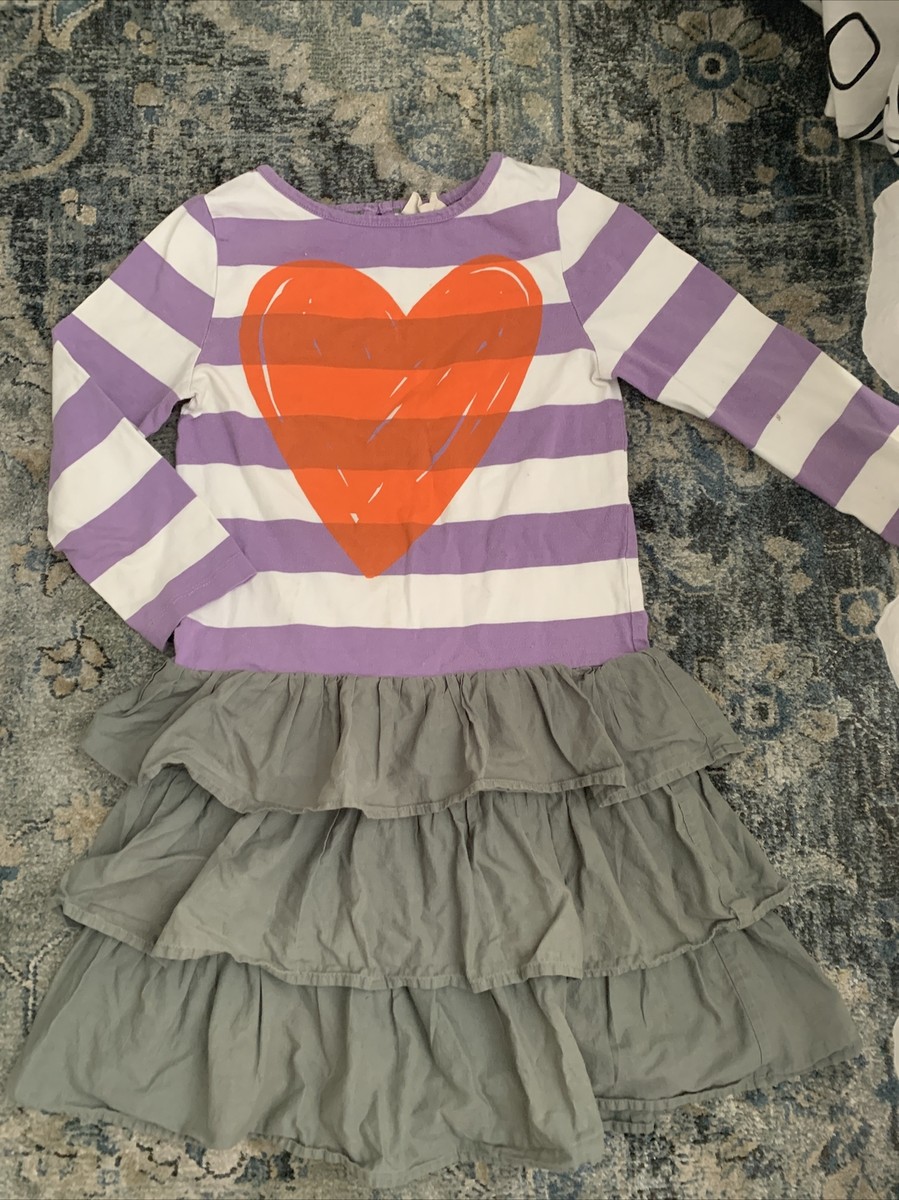 mini boden dress a big heart size 9-10 cotton ruffle skirt