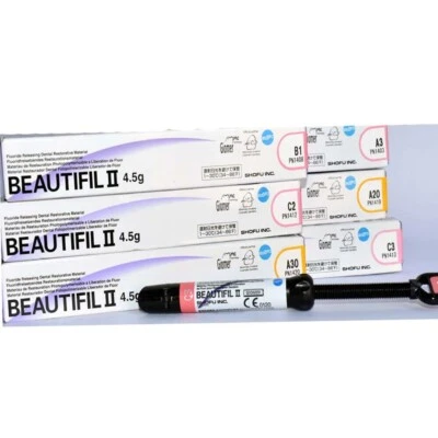 SHOFU BEAUTIFIL II Fluoride Releasing Dental Restorative Material 4.5g Syringe