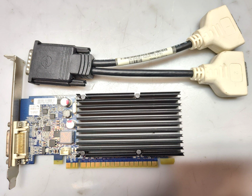 PNY Nvidia GeForce 8400GS 512M PCIe DDR3 DMS-59 Graphics Card + Dual DVI Adapter - Picture 1 of 8