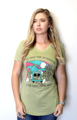 Rowdy Crowd Clothing Road Goes on Forever and The Party Never Ends Top