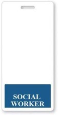 5 Pack - SOCIAL WORKER Vertical Badge Buddies - Hospital Card ID Buddy
