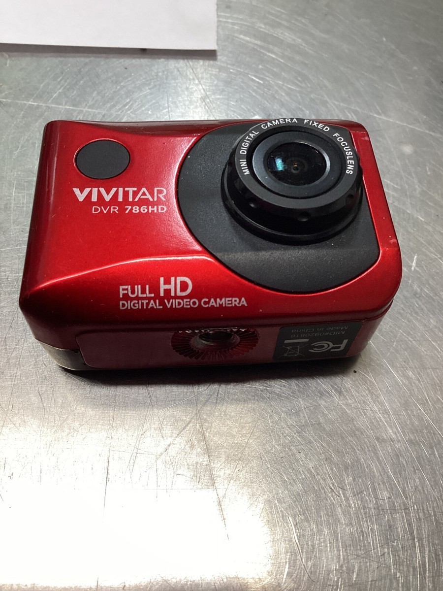 Vivitar DVR 786 Full HD Mini Digital Action Video Camera Fixed Focus Lens  Red