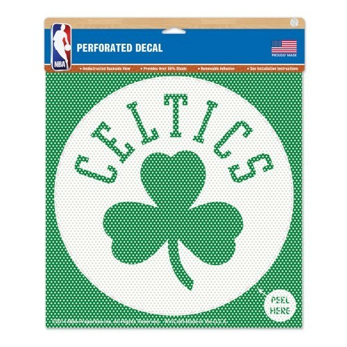 BOSTON CELTICS PERFORATED CAR DECAL 12"X12" CHILD WINDOW SHADE NBA LICENSED - Picture 1 of 1