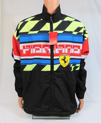 Puma Scuderia Ferrari Black Woven Windbreaker Track Jacket Sz XL NEW 596137 02