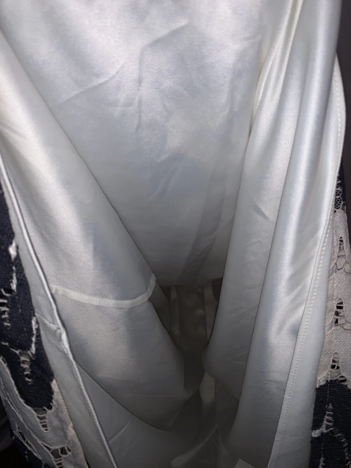 Abito donna Kate Spade tag marcato sabbia dune panna nero pizzo midi taglia 2