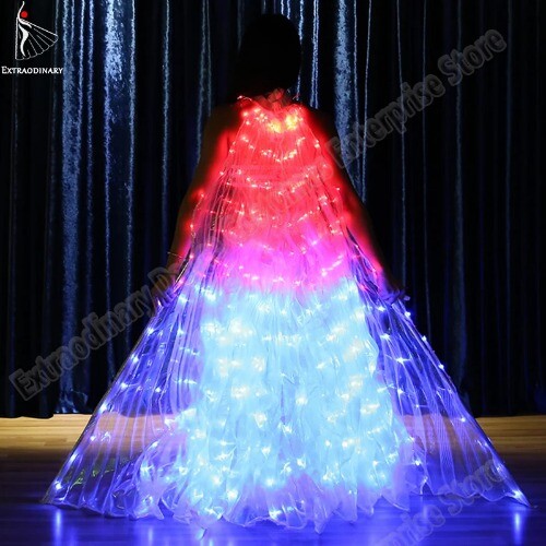 5 Modes LED Isis Wing Colorful Belly Dance Wing Led Accessory 360 Angel Sticks - Picture 4 of 18