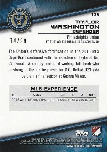 2016 Topps Major League Soccer Blue Parallel /99 (#131 - #140) - MLS - Picture 12 of 20