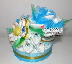 Torta Pannolini Maschio Bouquet Fiori Mazzo Rose Nascita Battesimo Baby Shower Ebay