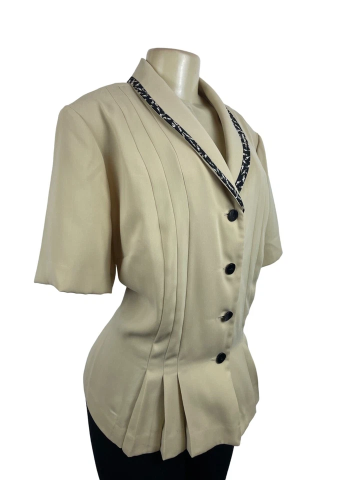 Danny & Nicole женщин желтовато-коричневый шаль воротник пеплум талии блузка размер 24W-новый с Ярлыками - Изображение 2 из 4