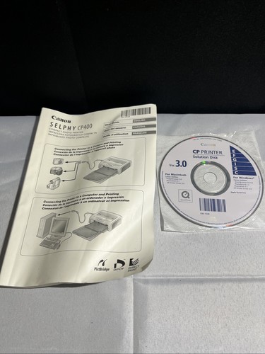 Canon Selphy CP400 Compact Photo Printer Open Box Manual CD - Picture 6 of 6