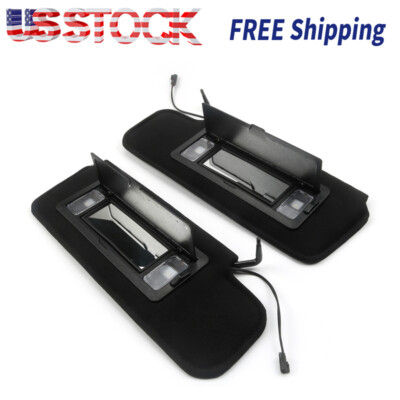 Fits 84-96 Corvette C4 Sun Visors Sunvisors W/Vanity Mirror & LED Light
