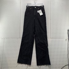 New Zara Black Denim Jeans Womens Size 6 Fits 27x33 High Rise Wide Leg NWT