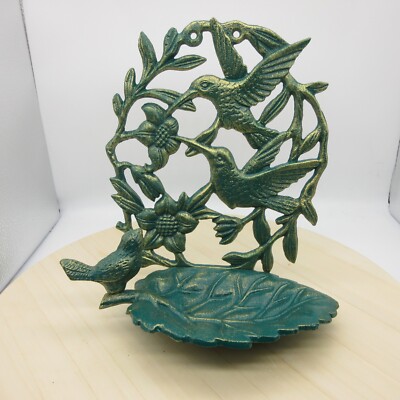 Sungmor Cast Iron Wall Mounted Bird Feeder Small Water Bath Hummingbird Design