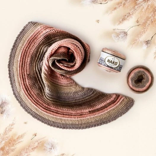 NAKO ANGORA LUKS COLOR Mischgarn Wolle Bobbel Farbverlauf 150g (Farbauswahl) - Bild 2 von 2