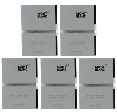 Presence D'Une Femme by Mont Blanc for Women Combo: EDT Vial 0.06oz New x5