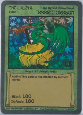 CannaBeast TCG Kickstarter Hybrid Dragon Holo #62/114 The Stoned Ages CCG
