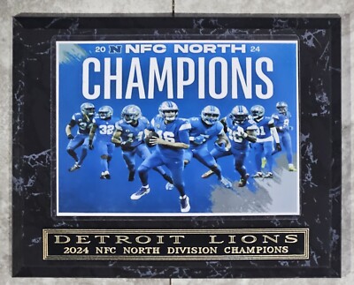 Detroit Lions 2024 NFC North Division Champions 8x10 Plaque
