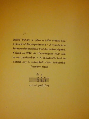 Mihály Babits "Jonas Konyve" 1947 Numbered ed. RARE!! - Picture 6 of 6