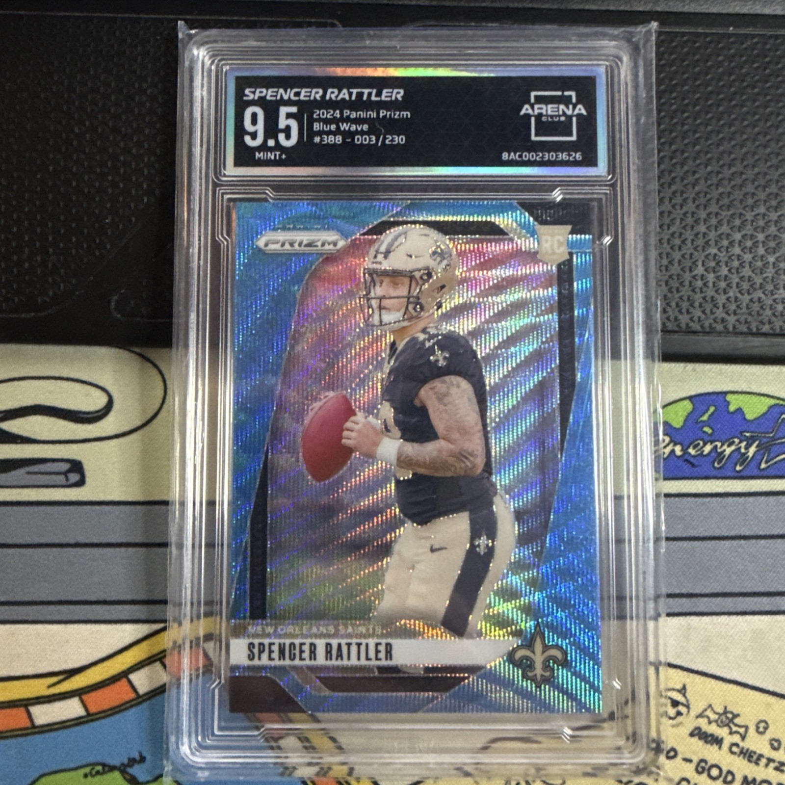 2024 PANINI PRIZM BLUE WAVE #388 SPENCER RATTLER ROOKIE RC /230 AC 9.5