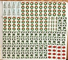 Vtg Mrs Grossman's Stickers Christmas Assorted 56 Strips Lot 4
