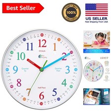Stylish Silver Frame Kids Learning Clock - Humor and Instruction Combined