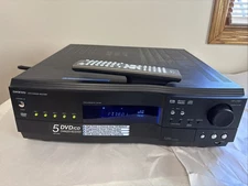 Onkyo 5 Disc Carousel DVD Changer Receiver DR-C500 Blk With Remote Bundle Untest