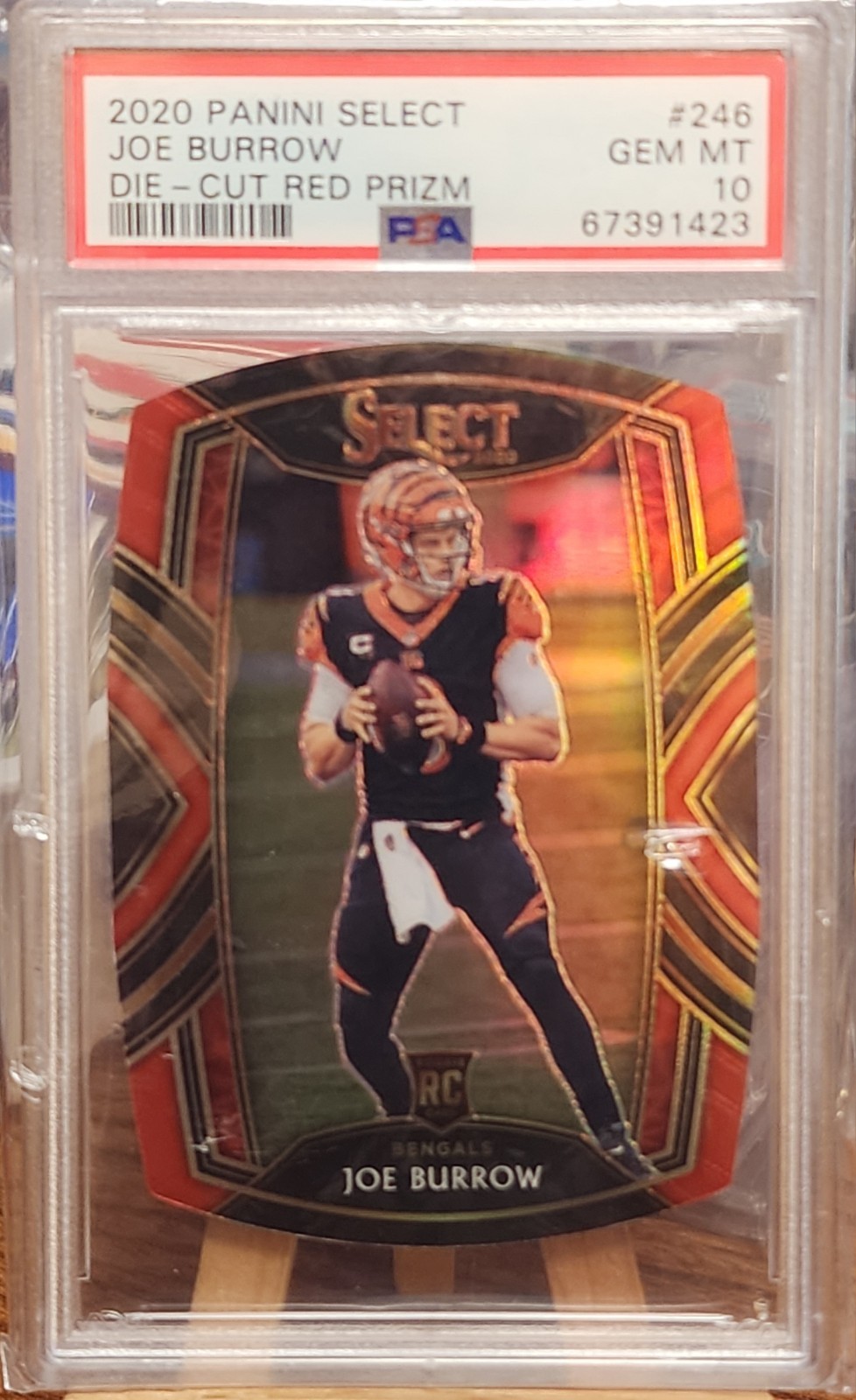 2020 Panini Select Die-Cut Red Prizm Joe Burrow Rookie RC #246 PSA 10 Bengals