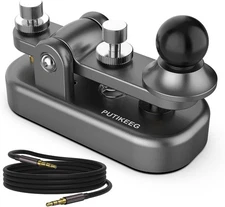 Mini Morse Radio Key CW HAM Send Telegram Double Paddle Morse Code Key with Alum