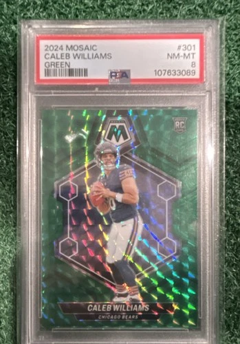 2024 Panini Mosaic - Rookies Caleb Williams #301 Green Mosaic Prizm (RC)