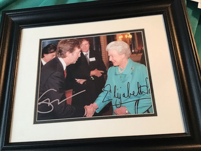Queen Elizabeth II & Eric Clapton ~ Signed By Both Autographed Photograph ~ Rare