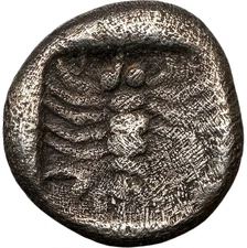 CARIA Uncertain Mint w/ Lion & Scorpion NGC Obol Ancient Silver Greek Coin D627