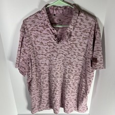 Adidas Go To Camo Printed Golf Polo Men XL Pink Recycled Polyester Blend