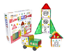 TYTAN MAGNETIC LEARNING TILES 60 PIECE V2.0 W/ DRY ERASE DECALS - MULTI COLORED