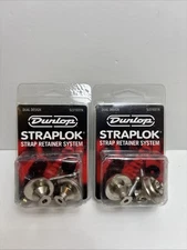 2X Dunlop Straplok Traditional Strap Retainer System - Nickel SLS1501N