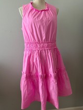 Lilly Pulitzer Pink Elina Stretch Cotton Sleeveless Tiered Ruffle Dress Size 10