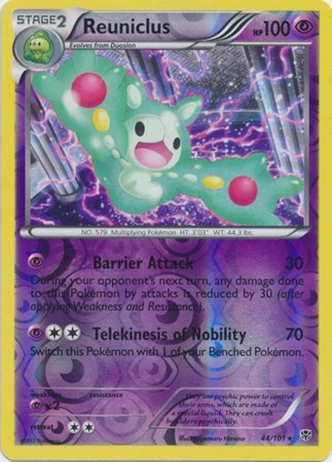 Pokemon - Reuniclus - 44/101 - Rare - Reverse Holo - Plasma Blast - NM